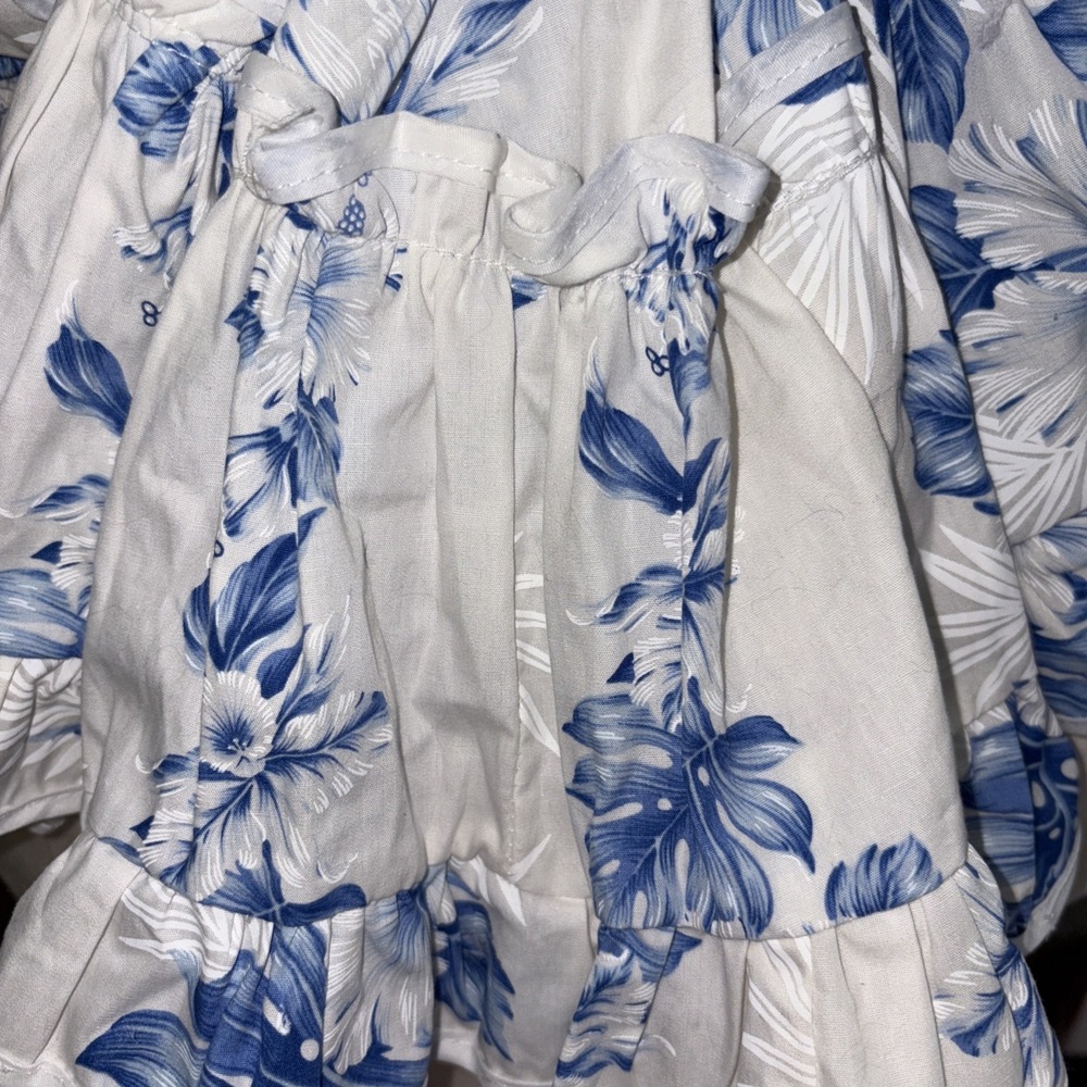 KY'S Made in Hawaii blue Floral 100% Cotton‎ ruffled Maxi Dress XL 3X  NWT - Picture 16 of 16